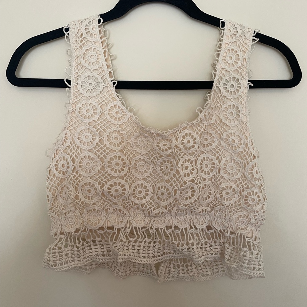 Cropped Crochet Style Top